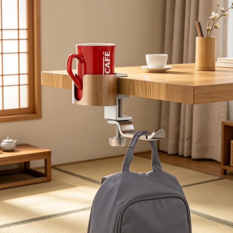 Desk Setup Home Office - حامل أكواب دوار فاخر من الألومنيوم