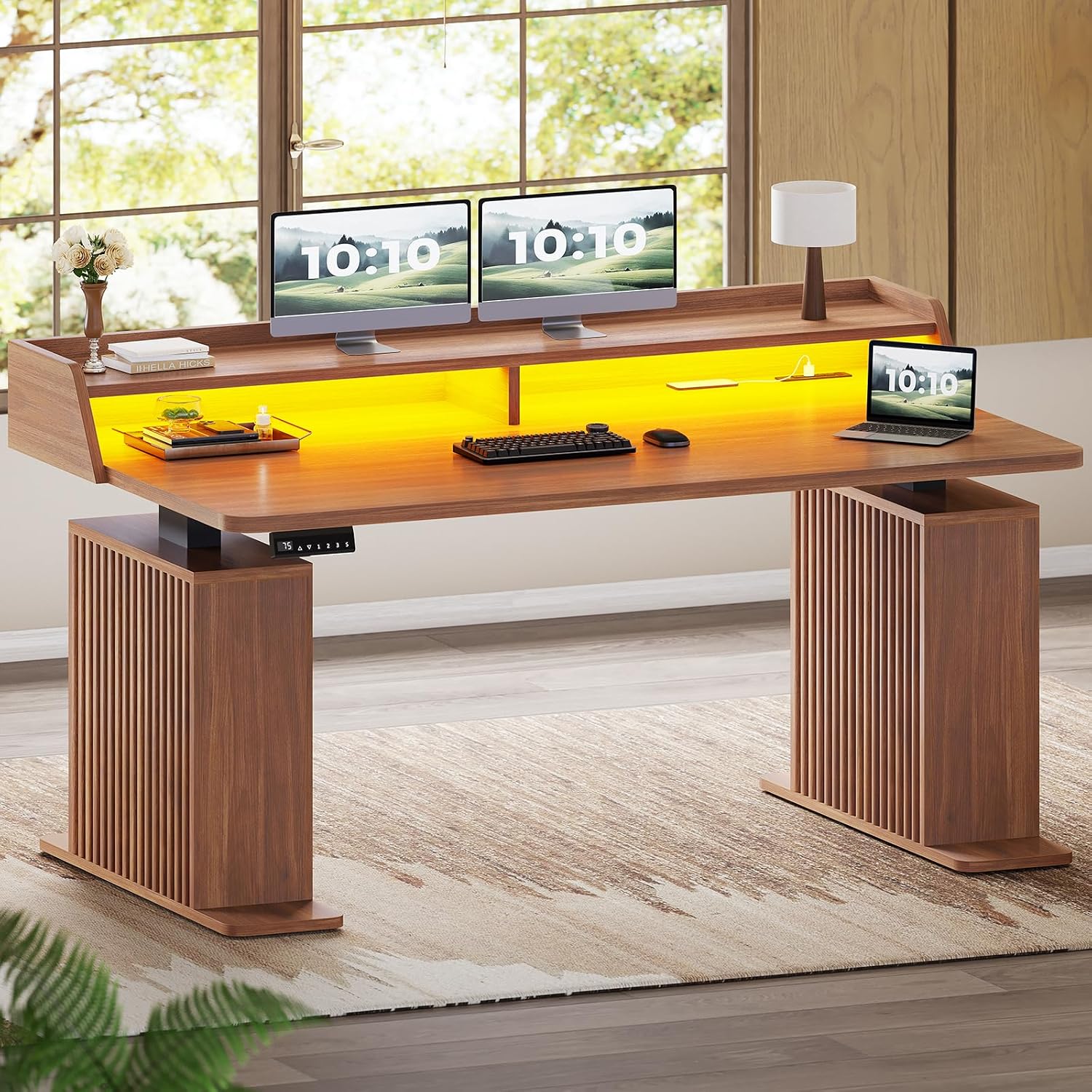 مكتب قابل لتعديل الارتفاع بارت - مراجعة Desk Setup Home Office وسعره