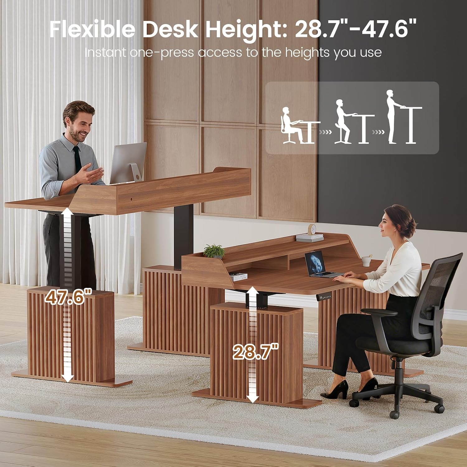 مكتب قابل لتعديل الارتفاع بارت - مراجعة Desk Setup Home Office وسعره