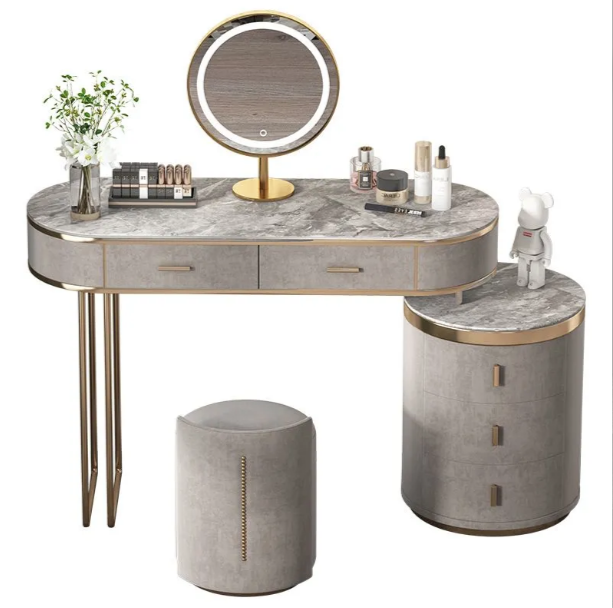 طاولة زينة أوروبية فاخرة مع مر - مراجعة Desk Setup Oak وسعره
