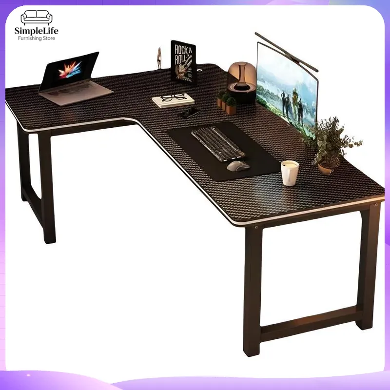 مكتب ألعاب زاوي مع رف تخزين لج - مراجعة Desk Setup Office وسعره