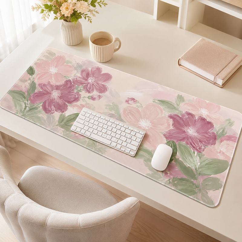 لوحة ماوس كبيرة الحجم بتصميم أ - مراجعة Desk Setup Pink وسعره