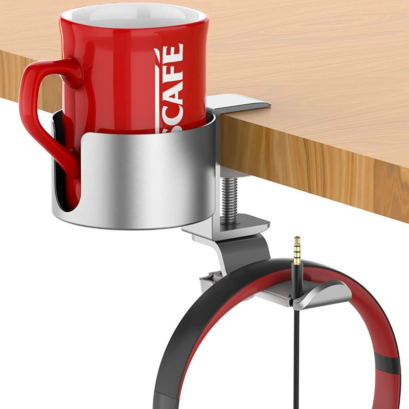 حامل أكواب دوار فاخر من الألوم - مراجعة Desk Setup Home Office وسعره
