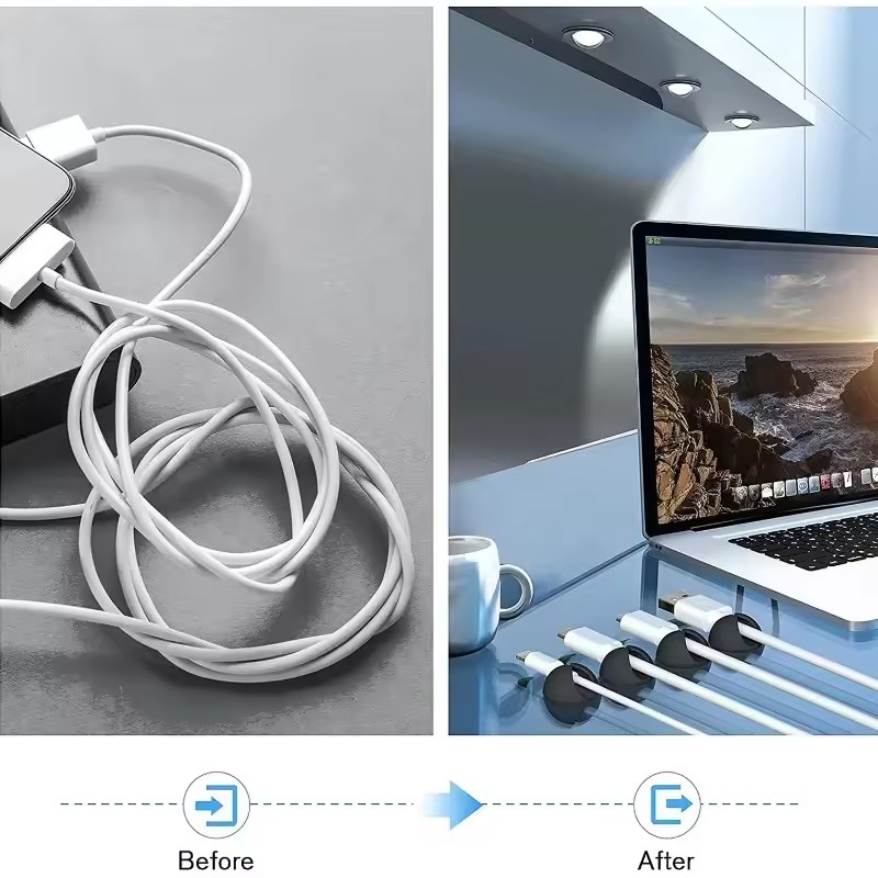 5/50 قطعة مشابك كابلات للمكتب  - مراجعة Desk Setup Organization وسعره